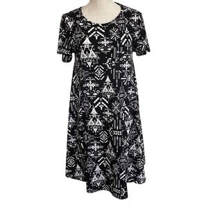 Lularoe Carly Aztec/geometric high‎ low dress XS buttery soft